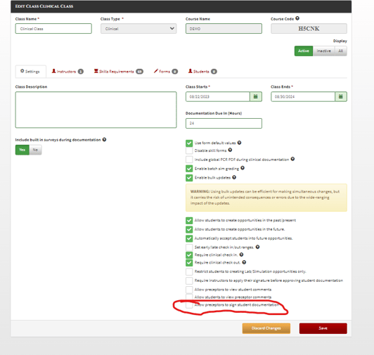 Allow preceptor to sign student documentation1